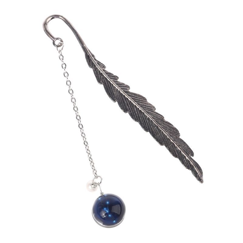 Creative Noctilucent 12 Constellation Bookmark Pendant Metal Book Marker Stationery School Office Supplies