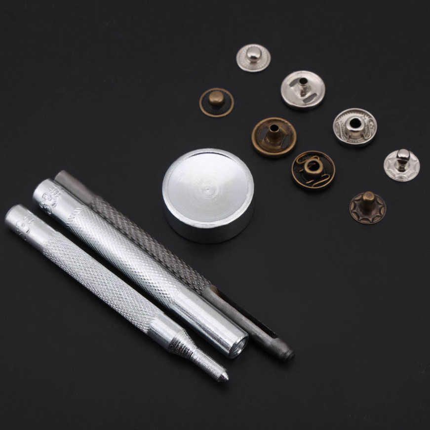 50 Sets Snap Fasteners Kit Metal Buttons Press Studs With Fixing Tools