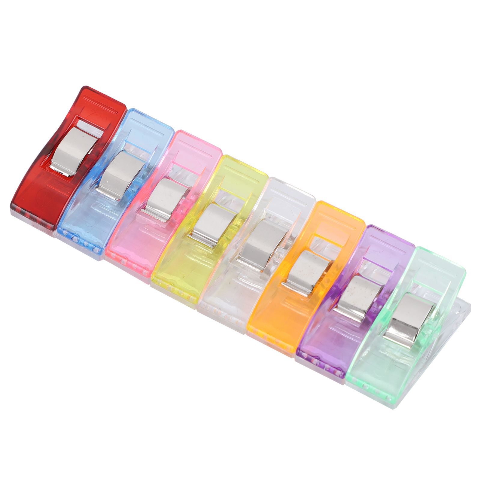 Sewing Clips 160Pcs Colorful Plastic Hemming Fixing Patch‑Work Cloth Flat Head Knitting Clamp