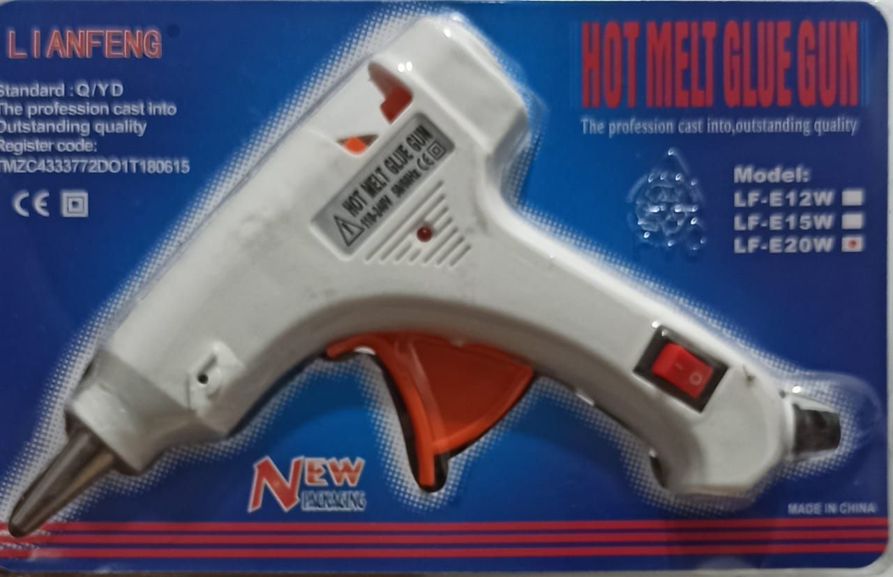 Mini Hot Melt Glue Gun - 20 Watt with 5 pcs Glue Stick Free - Blue, Red, Pink, Orange, Yellow, Parrot