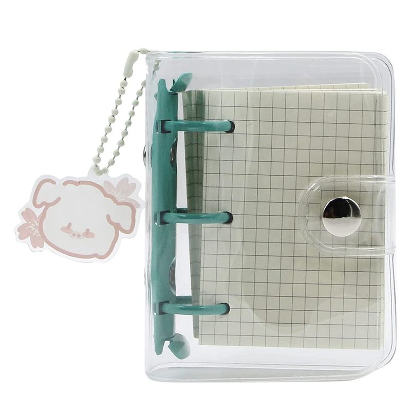 JOUYI 3-Ring Binder Cover Notebook Clear Soft PVC Cover Protector Refillable DIY Journal Snap Button Closure Loose Leaf Folder