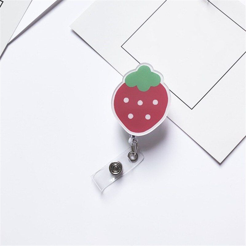 1pcs Cartoon Bears Acrylic Retractable Badge Reel Nurse  Student Exhibition ID Card Clips Badge Holder Accessories