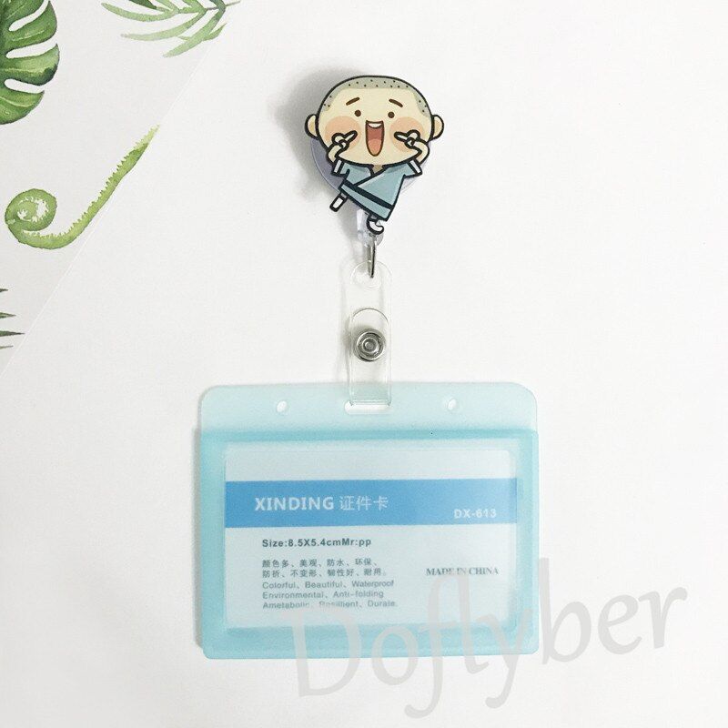 New Cute Cartoon Badge Reel Retractable Animal Student Nurse Horizontal ID Name Card Photo Office Badge Holder