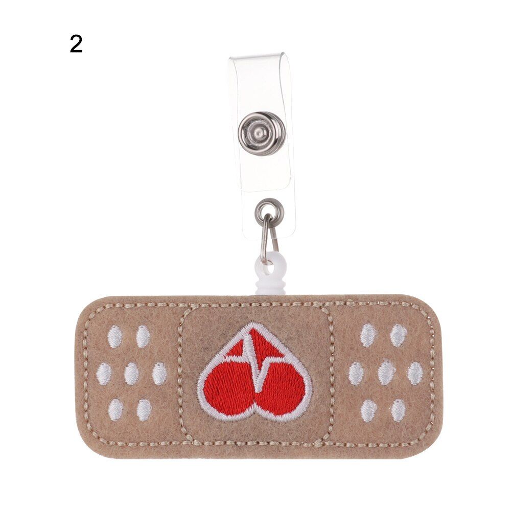1Pcs Fashion Bandage Style Retractable Nurse Cloth Badge Reel Clip Cute Smiley  Students ID Card Badge Holder Anti-Lost Clip