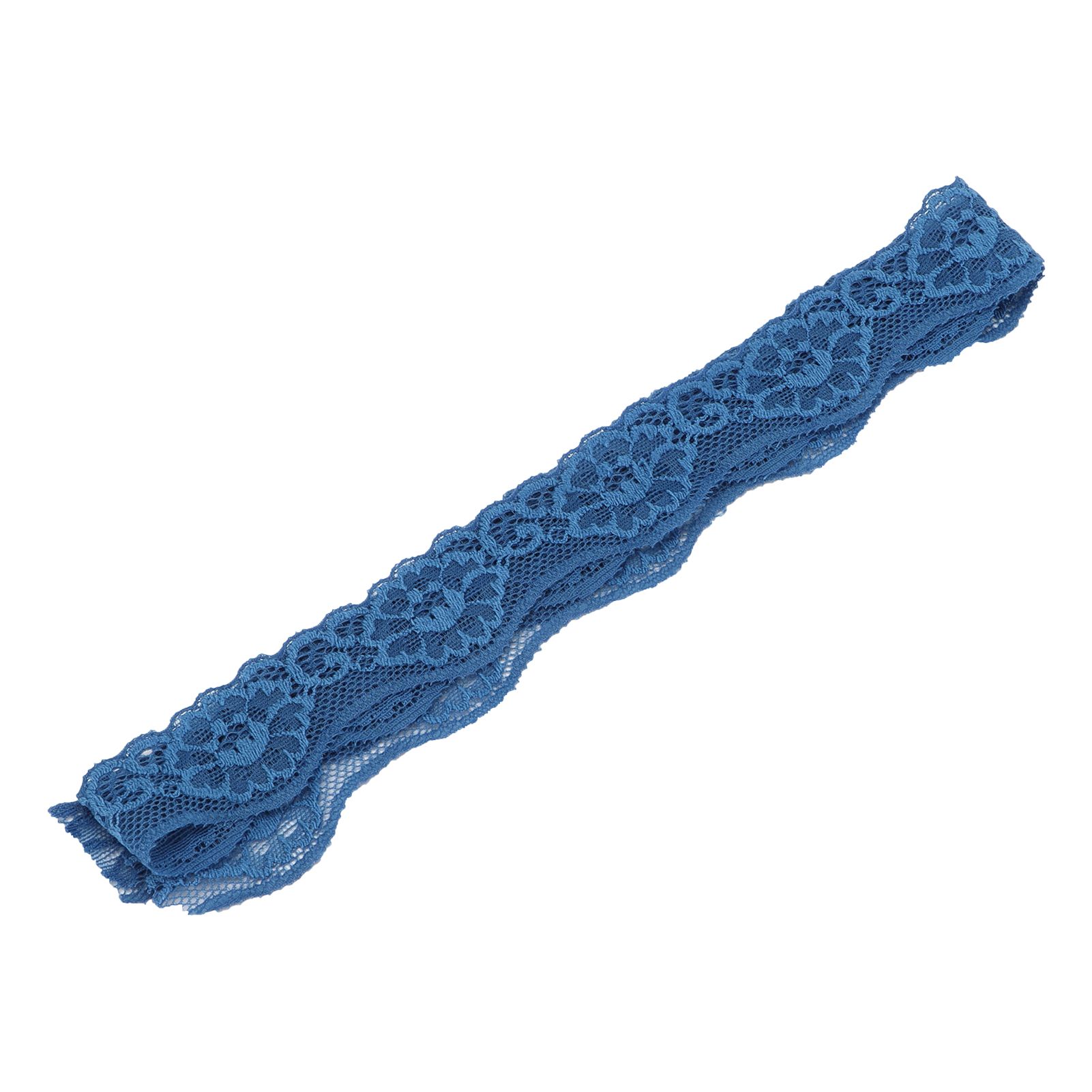 10 Yards Blue Lace Ribbon 1in Wide Stretchy Unique Trim For Decors Sewing