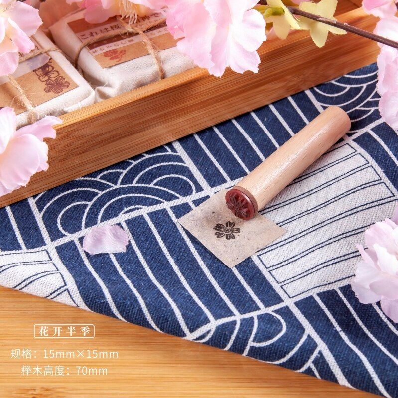 Japanese Flowers Backgound Wood Stamp Planner Wooden Rubber Stamp Diy Scrapbooking Cards Decoration Embossing