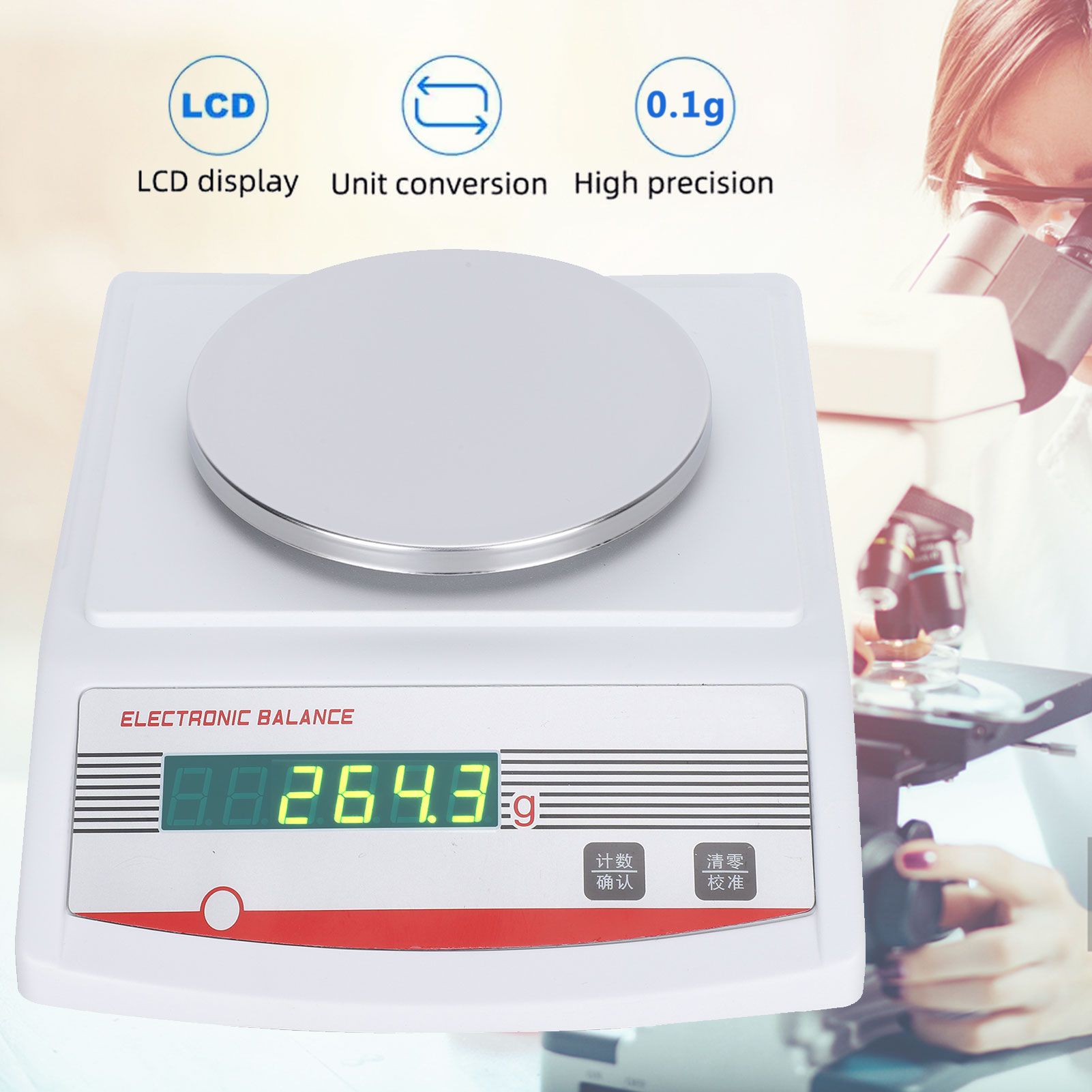 High Accuracy Electronic Scale Laboratory Mechanical for Jewelry Baking Measuring AU Plug 220V