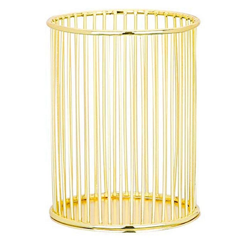 en Metal Wire Pen Holder,for Desk, Makeup Brush Cup, Pencil Holder, Office and Home Organizer, Makeup Brush Pot 1Pcs