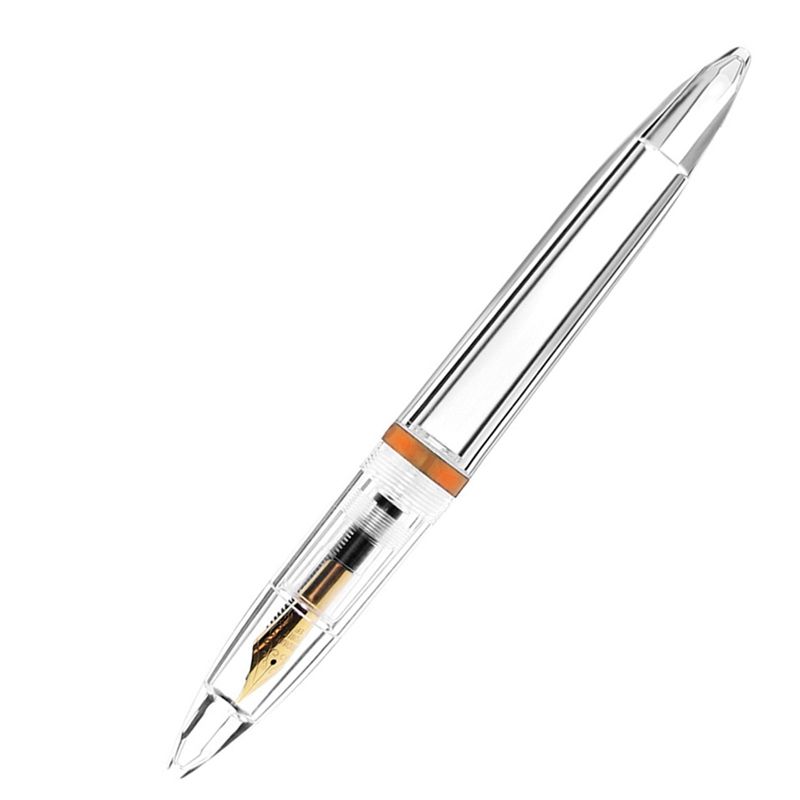 0.5mm Nib Fountain Pen with Eyedropper High Capacity Transparent Pens Office School Supplies for Student Writing Gifts Stationery Rose Gold(null).