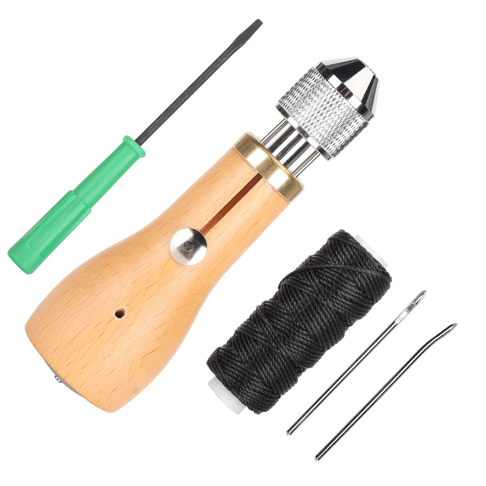HOT Hand Stitcher Set Needle Thread Screwdriver Sewing Punch Tool Leather Craft