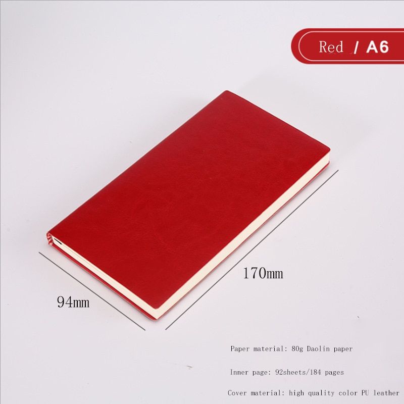 PU Leather Journal Notebook A5 A6 B5 Three Size Thicken Diary Notebook Solid Color Agenda 2021 Planner Notebook Notepad(null)