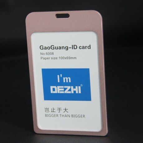 DEZHI-100*69mm Exhibition Supplies Plus Style Metal Badge Card Holders with Polyester Lanyard, LOGO Customize Business Holders