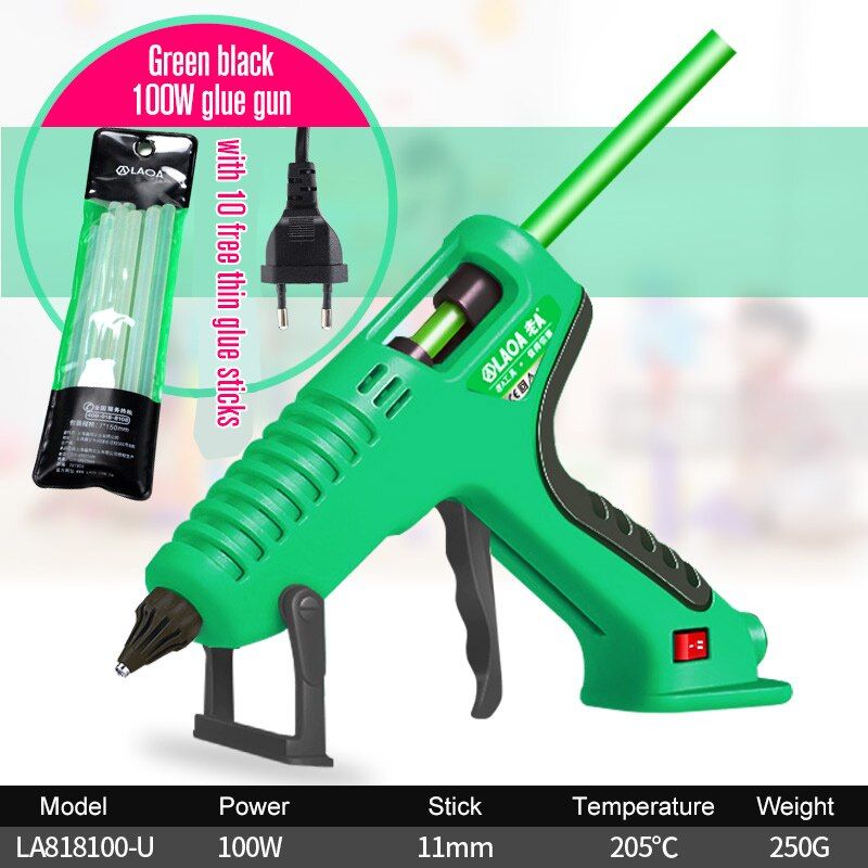 LAOA Hot Melt Glue Gun 40-100W EU Thermo Electric Silicone Adhesive Gun Hot Glue Gun Adhere to PU flower Gift With Glue Sticks