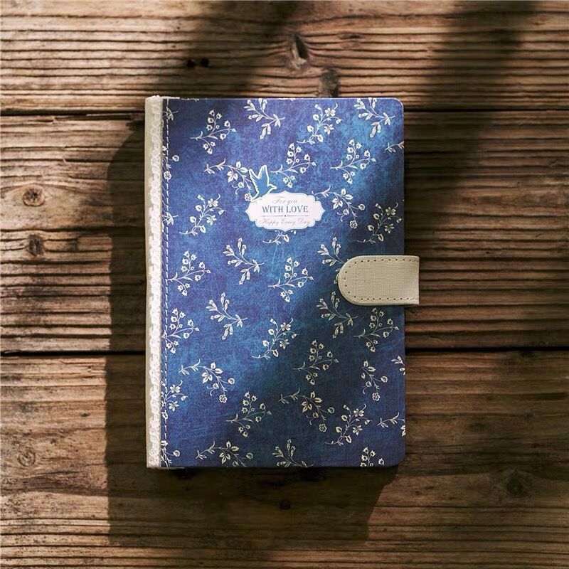 Sharkbang 128 Sheets A5 Canvas Vintage Flower Notebook Journals Monthly Weekly Daily Planner Study Work Notepad Agenda