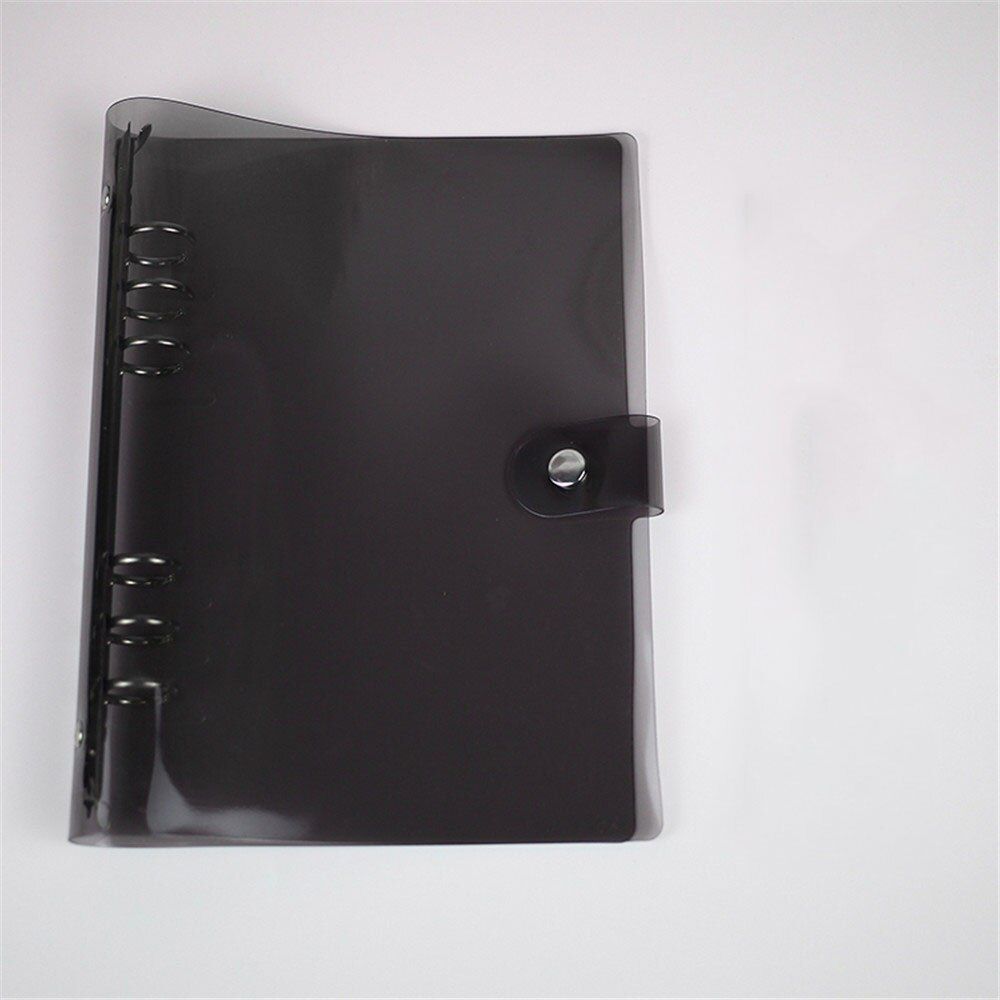 PVC Notebook Cover A5 A6 Clear Black Loose Leaf  Transparent Diary File Folder Weekly Planner Binder Clip School Office Supplies