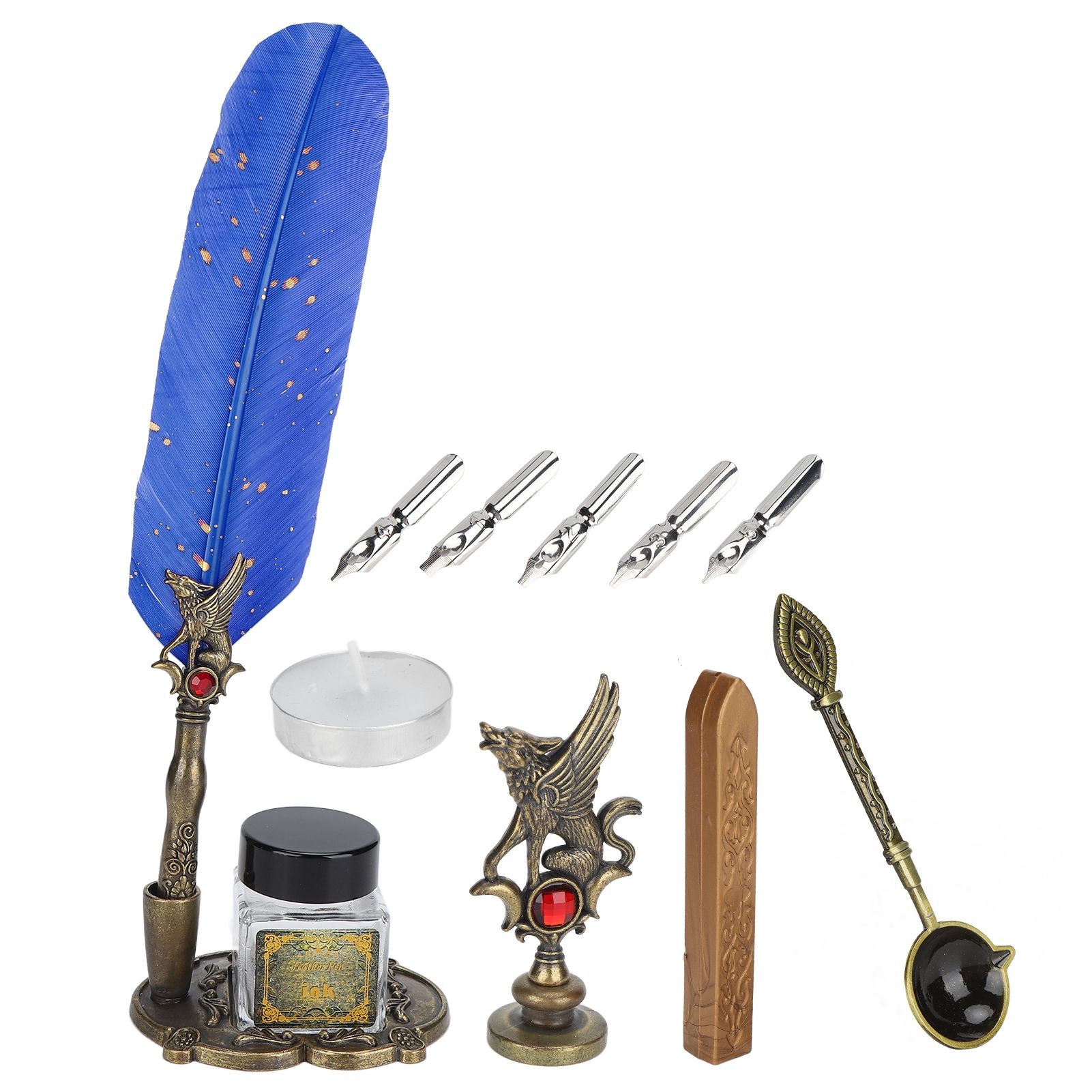 Feather Pen Set Dip Calligraphy Easy To Use for Practice