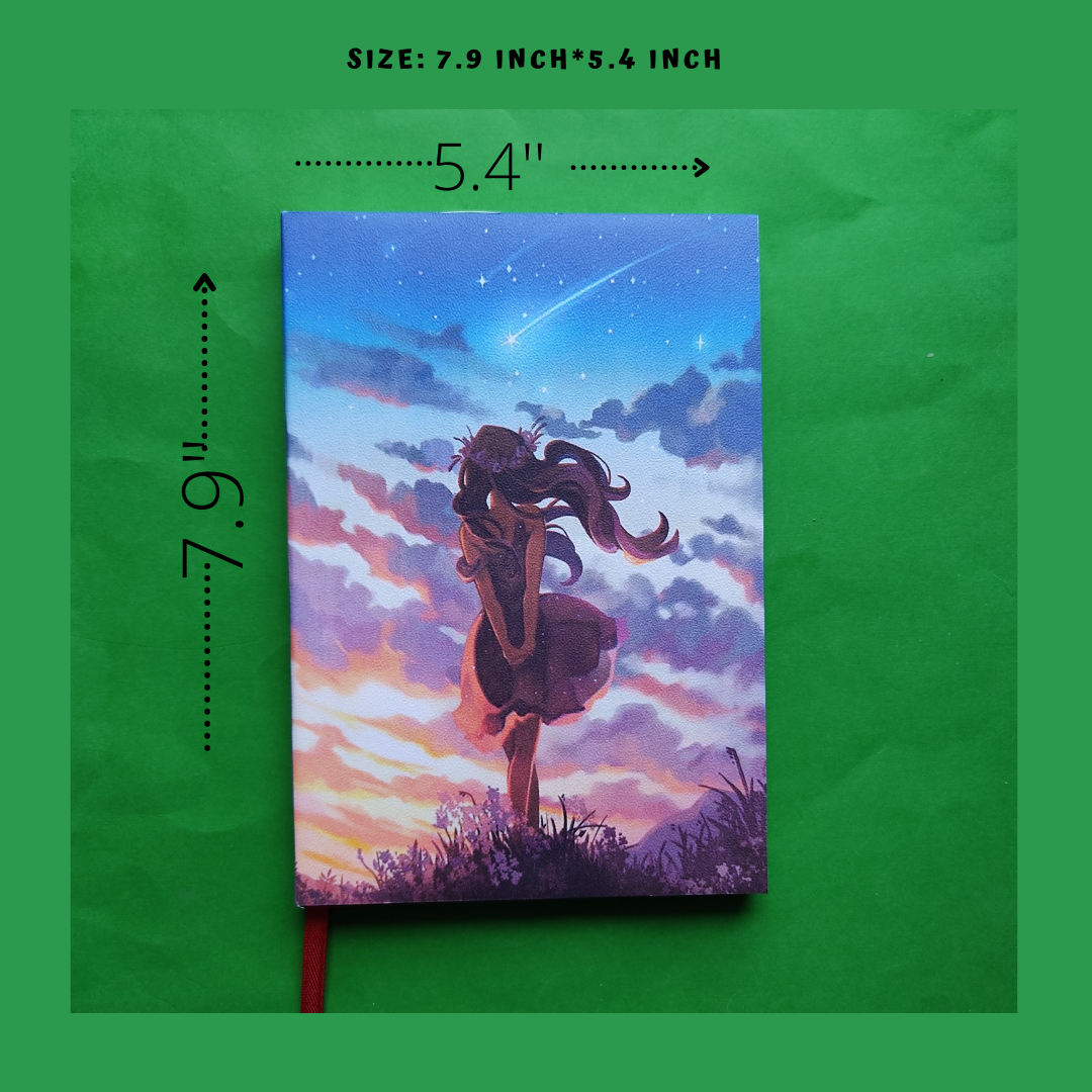 Anime Based Medium Notebook (7.9 inch*5.4 inch A5 size) - Notebook/sketchbook/sketchpad for drawing, sketching, writing with classic look