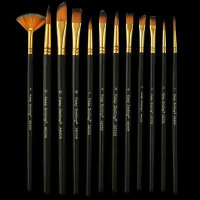 Keep Smiling Artist Brush / Art Brush / Tuli Sets / Black Set Of 12 Pieces / Sky Blue Set Of 10 Pieces Nylon Hair Artist Paint Brush Suitable For Watercolor, Acrylics and Oil Painting