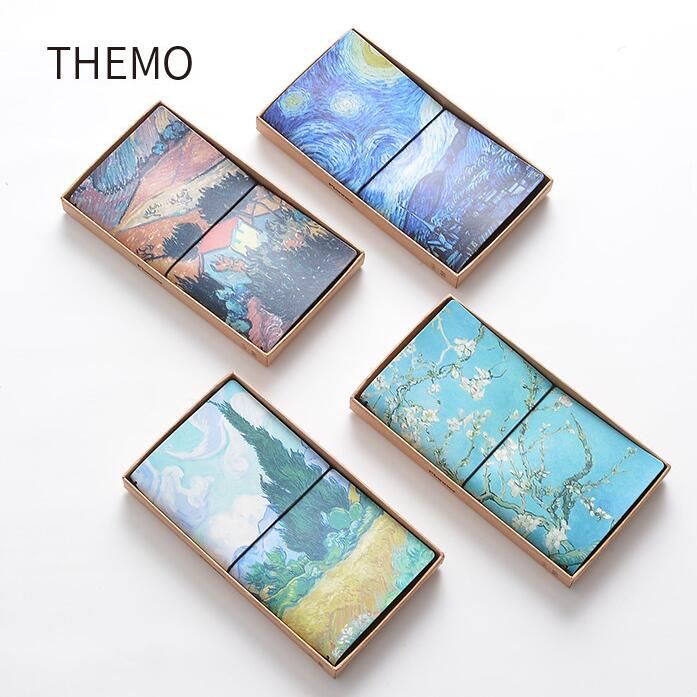 Famous Van Goah Painting PU Leather Cover Planner Notebook Diary Book Exercise  Notepad Gift Stationery