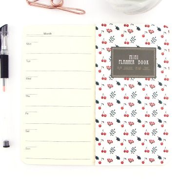 48 Page Cactus Flamingo Cherry Planner Notebook Marine Style Month Plan Notebook School Office Supply Student Stationery Notepad