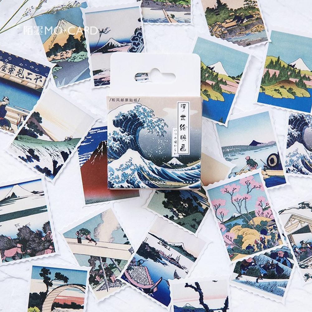 46Pcs/Box Sticker Creative Japan Style Sticker DIY Journal Scrapbooking Stickers Phone Shell Decoration Sticker