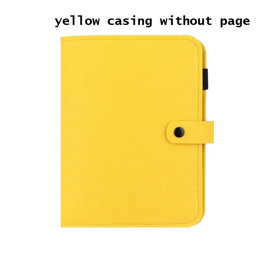 1 PC A5 A6 Felt Shell Cloth Fabric Notebook Paper Planner Inner Page Ring Desktop Paper Holder Portable Travel Diary Gift(null)