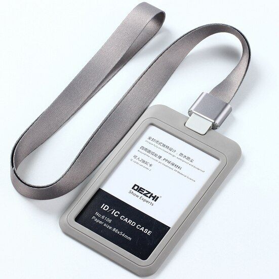 Plastic Name Badge Identity Badge Office Holders Fashion PP Plastic ID IC Card Badge 1.5cm Neck Strap