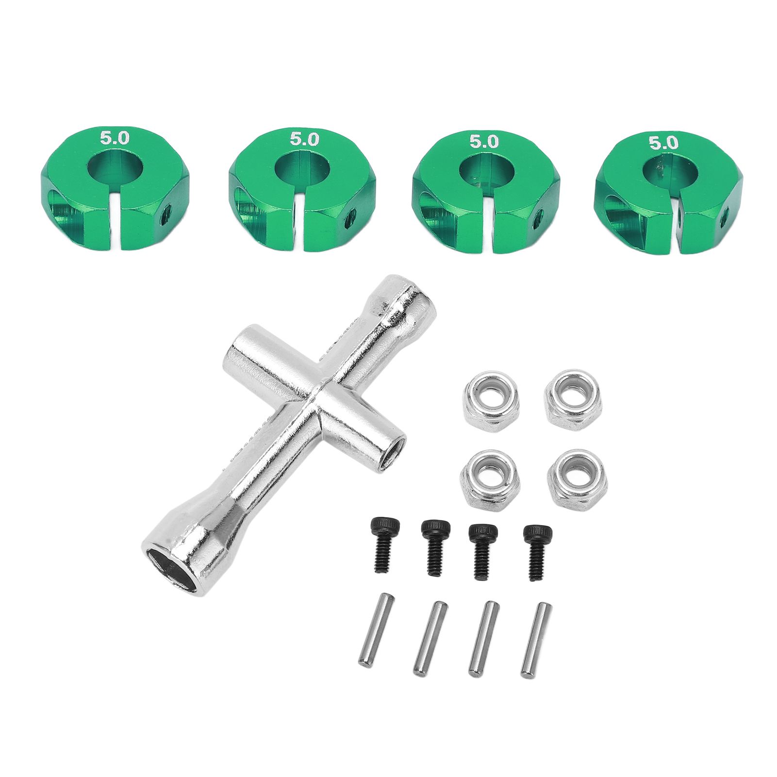 4Pcs Wheel Hex Hub Coupler Thickness 5mm Drive Adapters Diameter 12mm Replacement Parts Easy To Install with Screws for