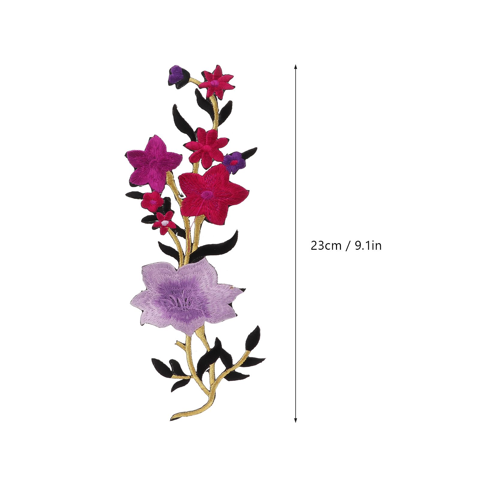 Flower Patch 2 Flowers Bright Coloured Polyester Special Pattern Embroidered for Bags Clothes Skirts Shoes