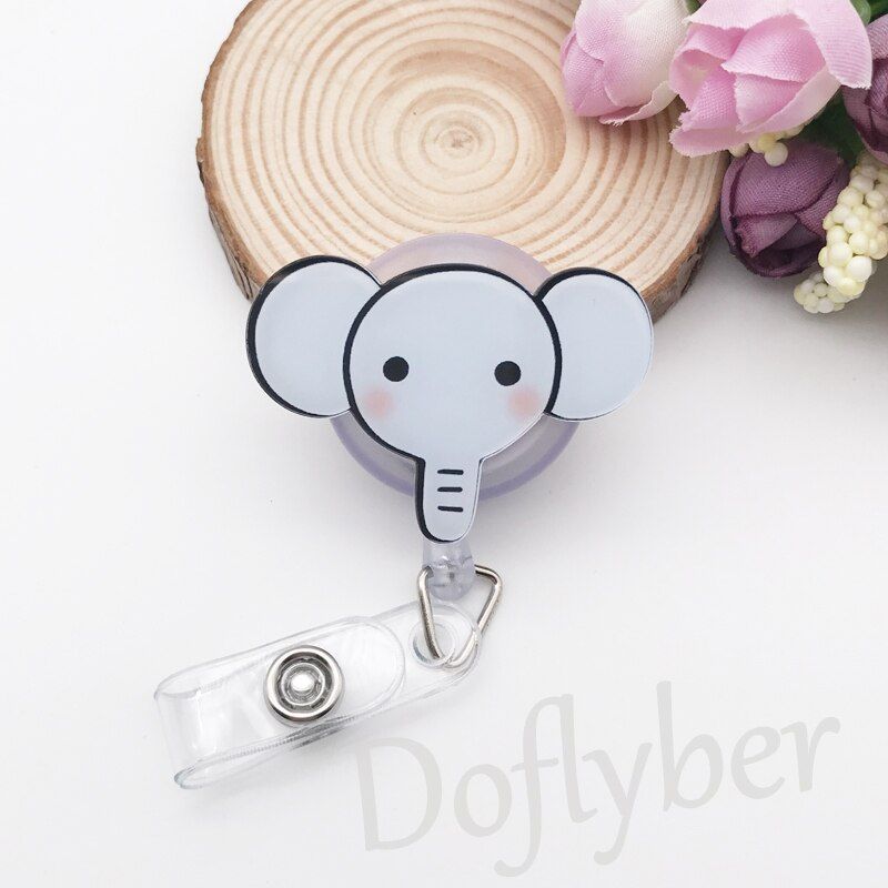 Funny Smiling  High Quality Retractable Pull Badge Reel ID Card Holder Belt Clip Lanyard Name Tag Card For School Office
