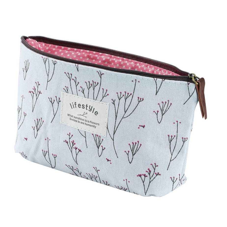 Flower Storage Bag Women Cosmetic Handbag Female Makeup Case Travel Organizer