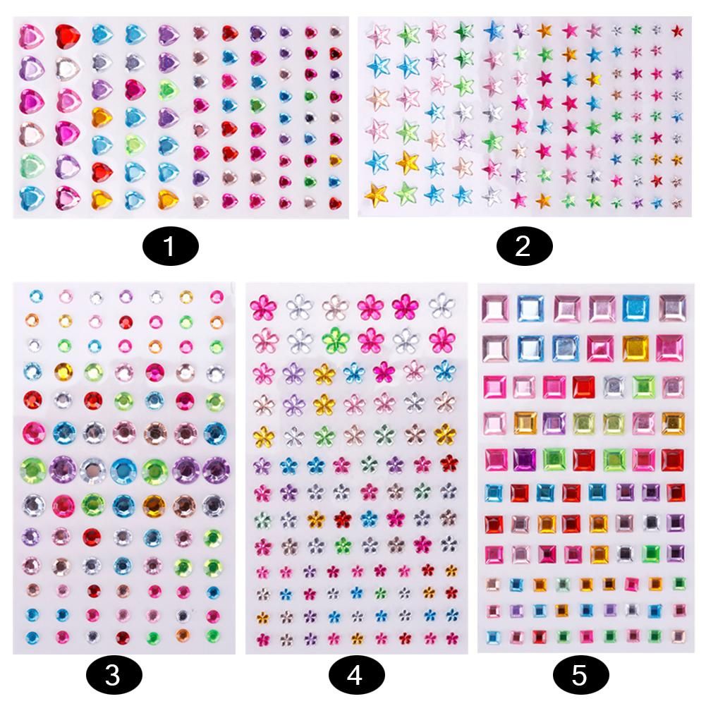 Assorted Sizes DIY Self-adhesive Rhinestone Sticker Multicolor Craft Decor Stickers