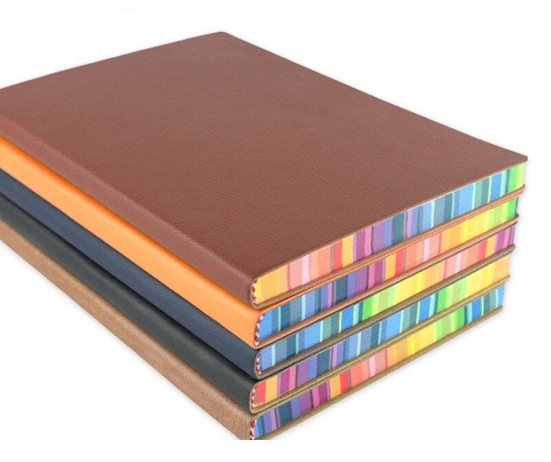 Ruize Cute Notebook Diary A5 Leather Cover School Stationery Creative Note Book Rainbow Edge Journal Agenda 2020 Thick Paper