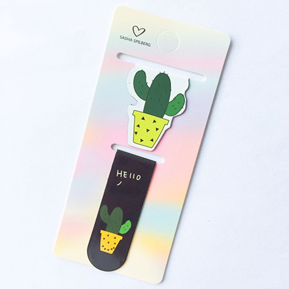 2 pcs/pack Growing Cactus Magnetic Multi-function Bookmark Paper Pencil Clip School Office Supply Escolar Papelaria