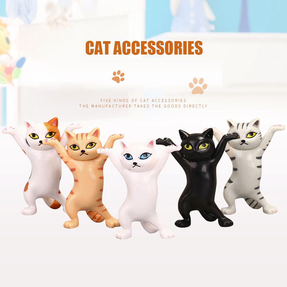 Cute Mini Cat Penholder Student Desk Stationery Storage Holder Funny Pen Holder Multifunction Desktop Creative Decorations