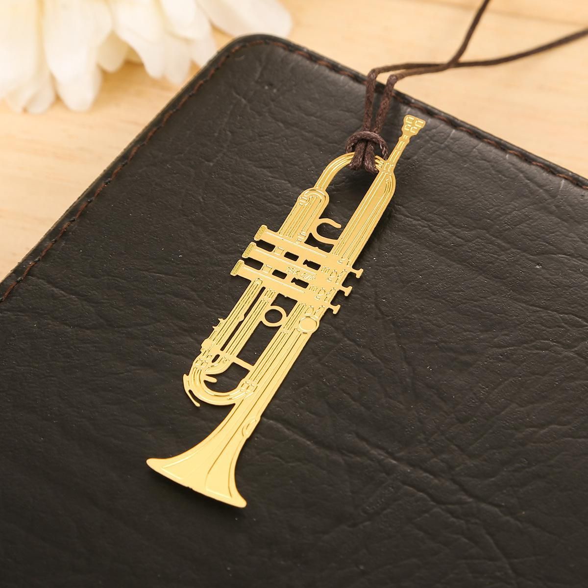 Cute Gold Metal Bookmark Fashion Music Piano Guitar Bookmark For Book Creative Gift Korean Stationery