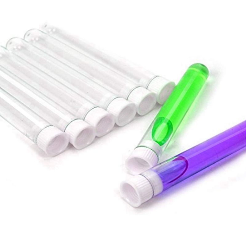 100Pcs Clear Plastic Test Tube with Cap 12X100mm U-Shaped Bottom with 14mm 40 Hole Aluminum Test Tube Rack