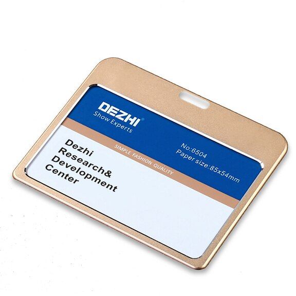 DEZHI Horizontal Style Bank Credit Card Badge Holder Metal Material Bus ID Card Holders With Lanyard Colorful and Fashion, OEM!