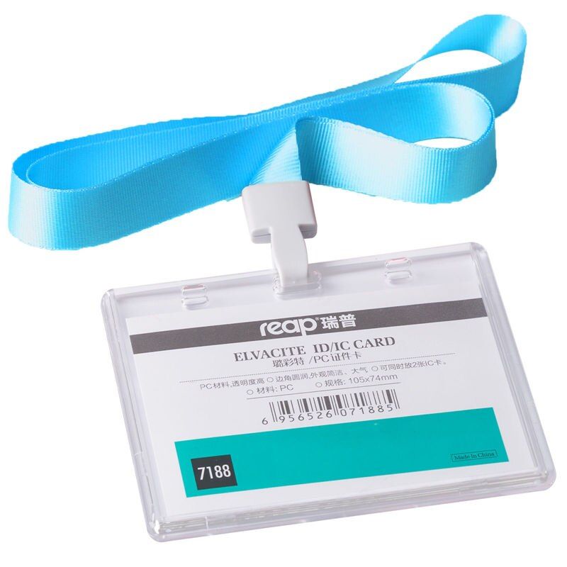 Reap 7187 big size(105mmx74mm) acrylic ID Card Holder Clear Vertical horizontal style for Office ID Name Tags and Badge Holder