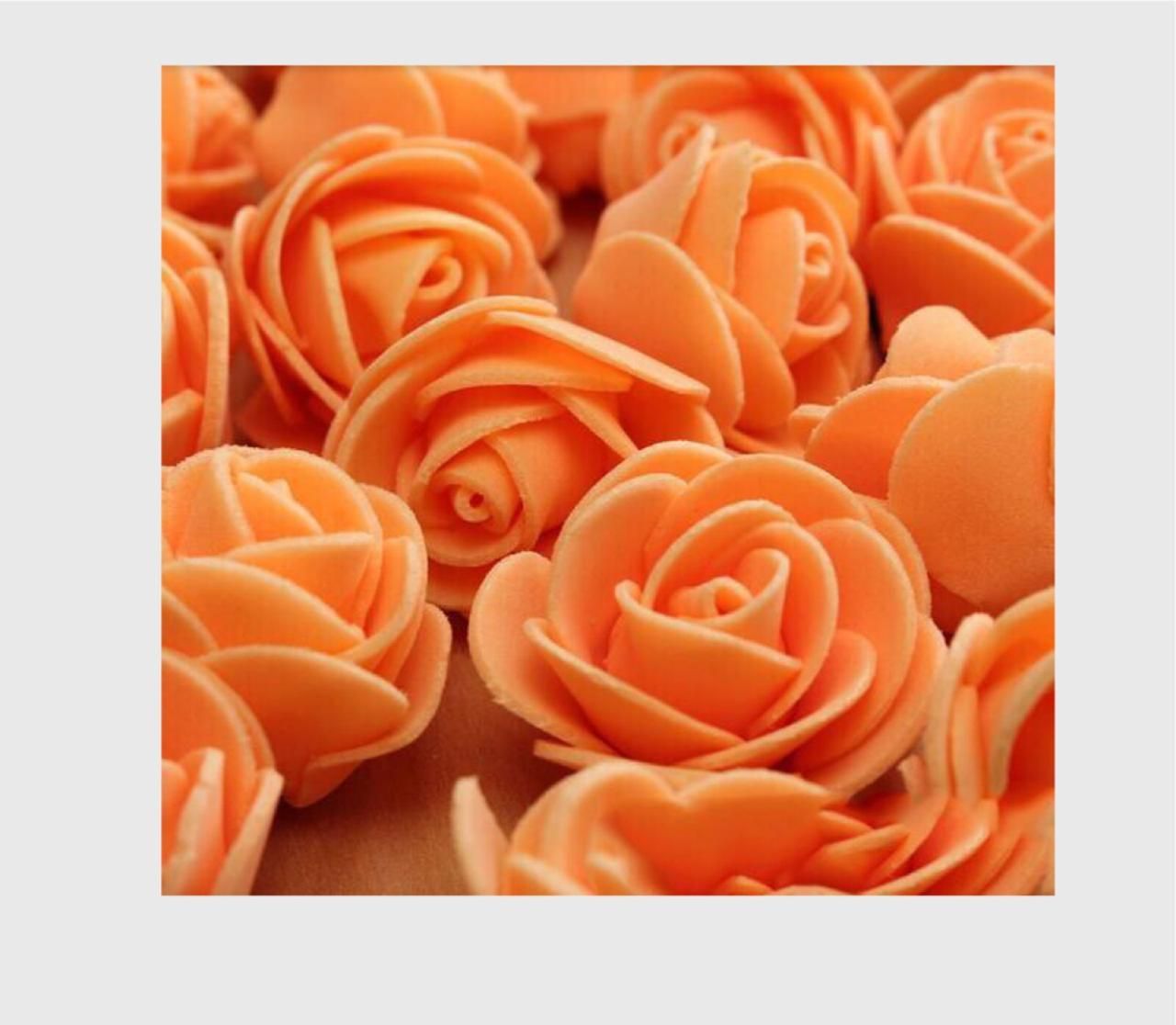 Orange PE Foam Rose Head Artificial Flower  - 50 pieces pack