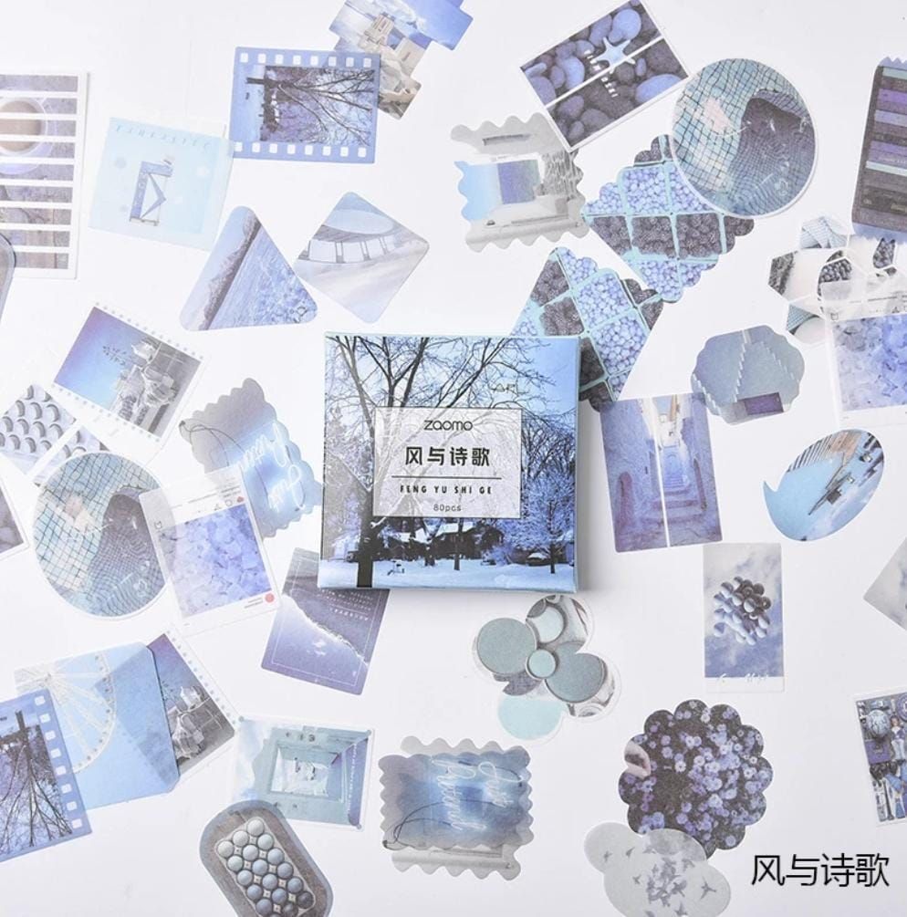80pcs/pack Journal Stickers Kawaii Adhesive Scrapbooking Craft Diary Cute Stationery Stickers Aesthetic School Supplies