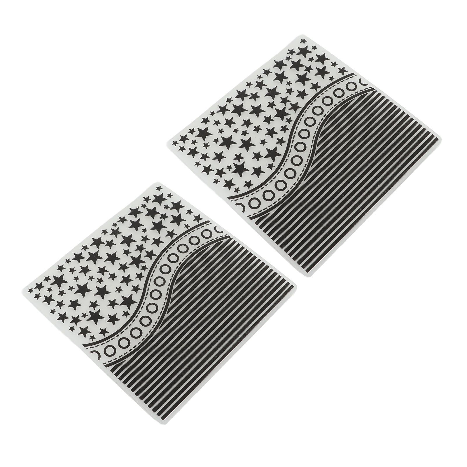 Himeng La 2Pcs DIY Embossing Template Folders Pentagram Stripes patterns Plastic for Making Cards Invitations
