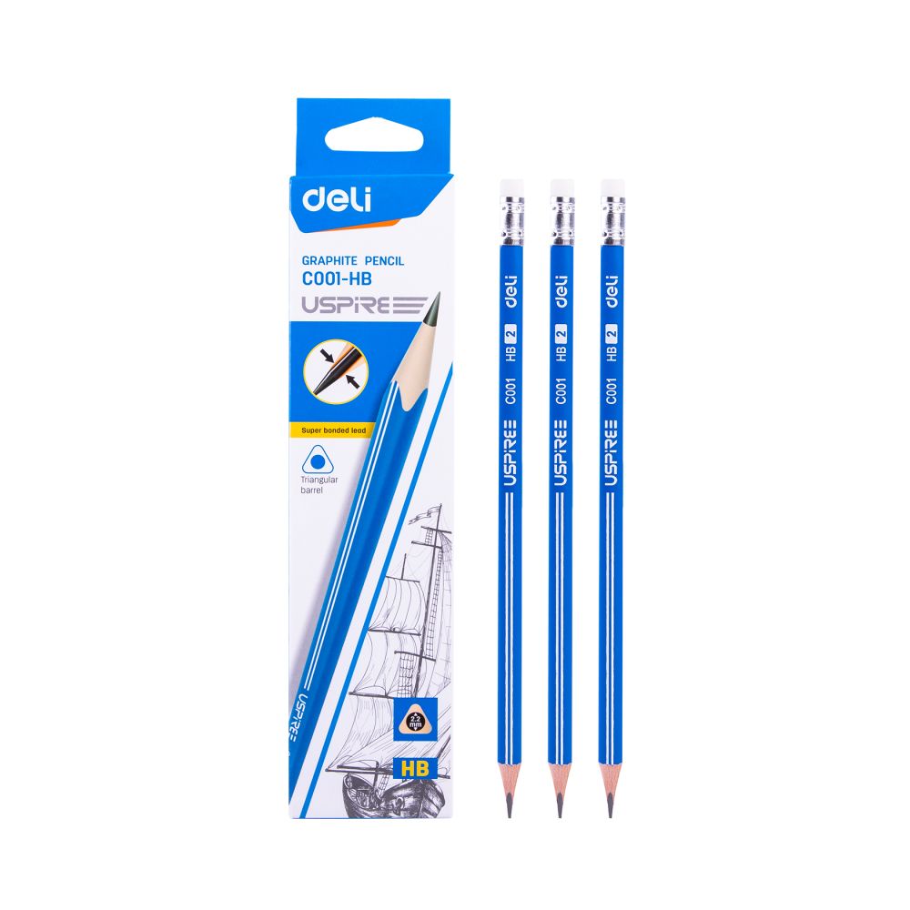 Deli Graphite Pencil C001-HB Uspire Box (12Pcs Pencil)