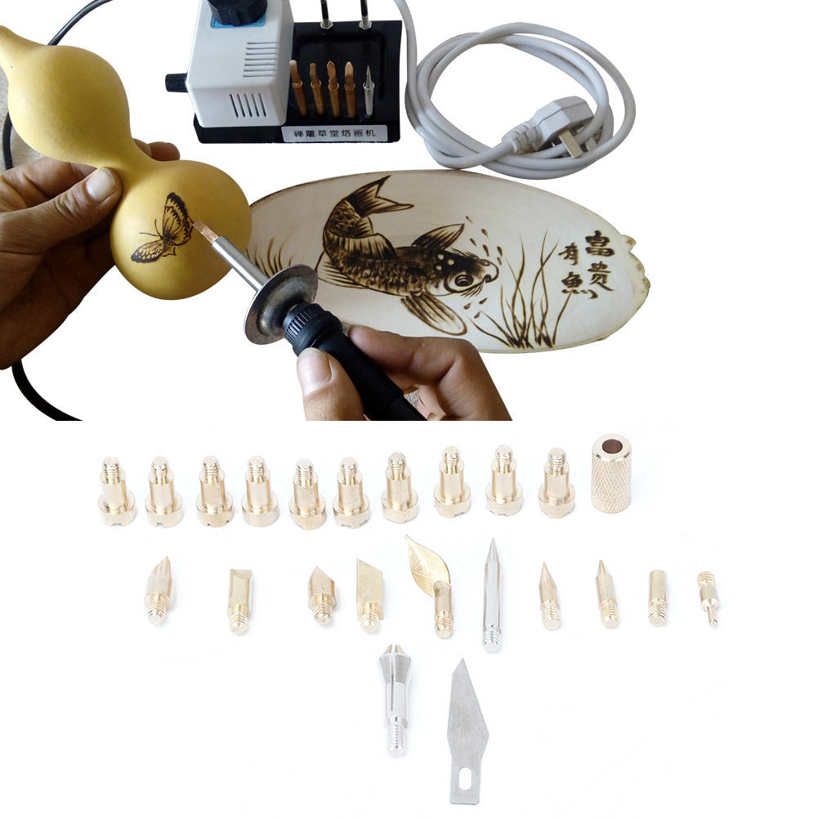 22Pcs Soldering Iron Heads Electric Wood Kit Torch Pyrograph Tool Set