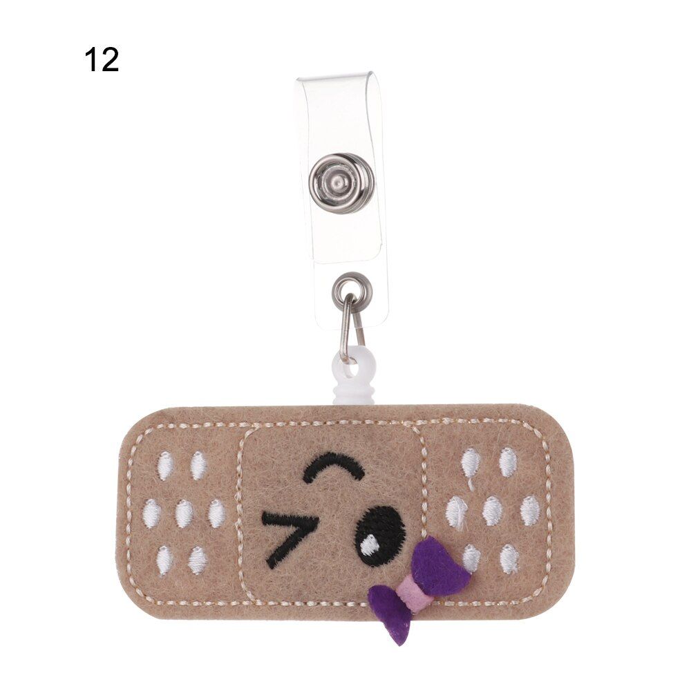 2020 Fashion Retractable Nurse Badge Reel Clip Cute Drawing Bandage Style Students ID Card Badge Holder Anti-Lost Clip