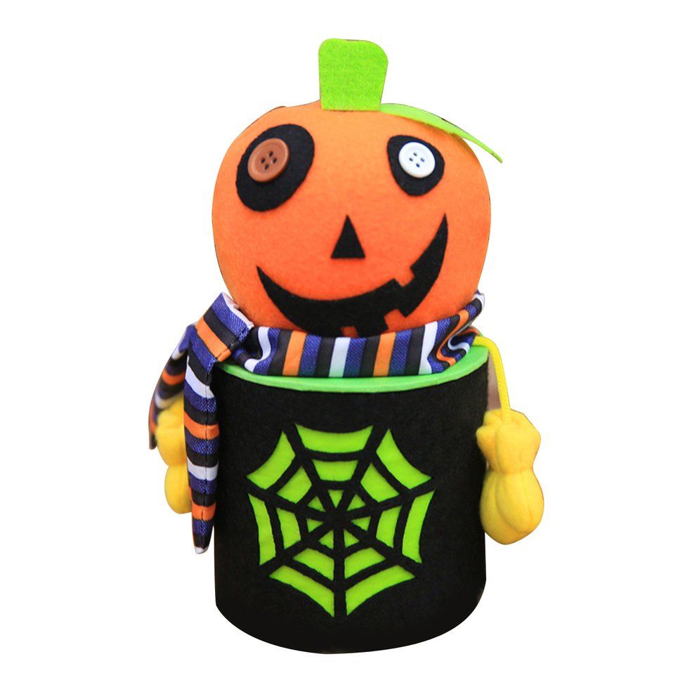 Halloween Cobweb Candy Snack Bags Cookie Food Storage Boxes Unique Gift Boxes-multi-color pumpkin