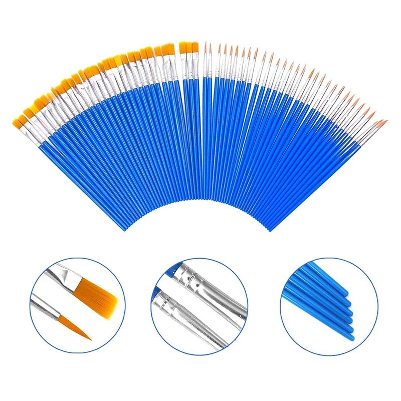 Flat Paint Brush Pallet Set,Round Paint Tray Palettes