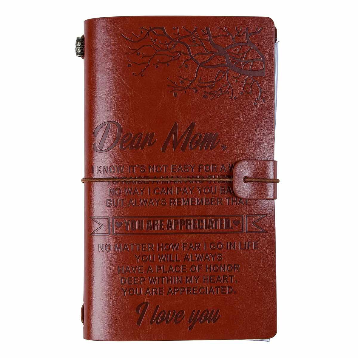 A6 Engraved Leather Journal Notebo Diary To Dear Dad/Dear Mom Engraved Notebo Diary Journal Planner Agenda Birthday Gift(null)
