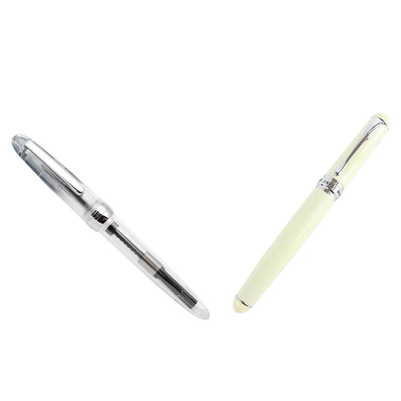 Jinhao 1Pcs X750 Calligraphy Fountain Pen Elegant White & 1Pcs 992 Fountain Pen Translucent White