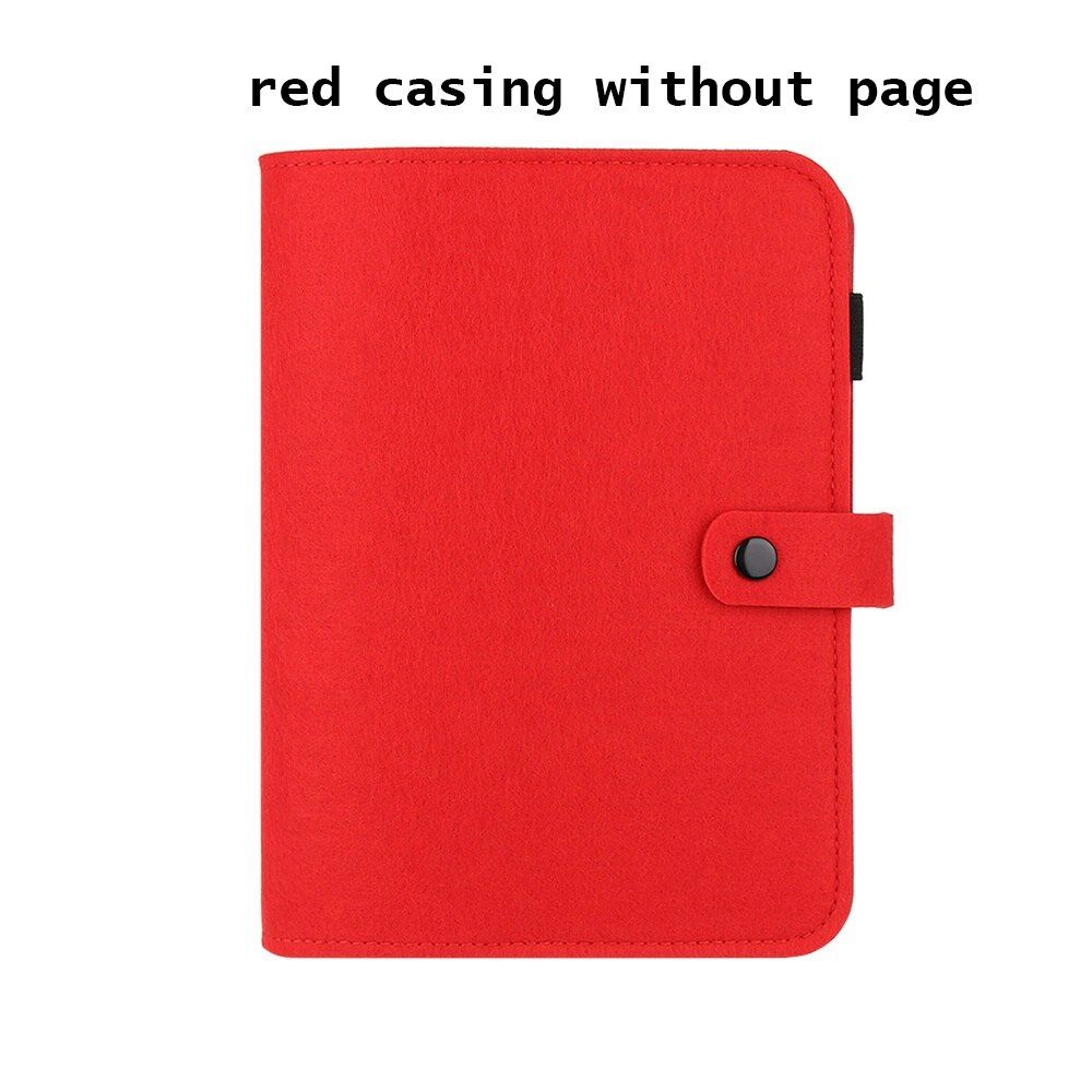 A5 A6 Felt Shell Cloth Fabric Notebook Paper Planner Inner Page Ring Desktop Paper Holder Portable Traveler Journal Diary Gift(null)